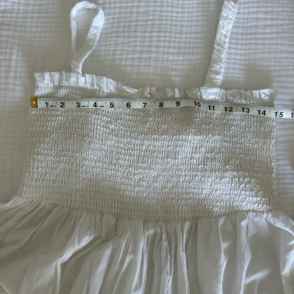 ASOS Design White Flowy Tiered Ruffle Open Back Floor Length Maxi Dress, Size 10 - Picture 9 of 9